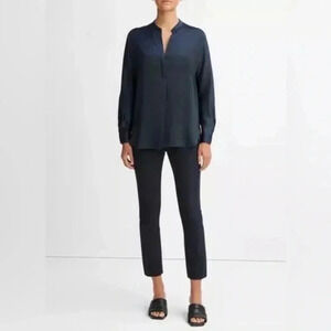 Vince Black Sheer Button Up Blouse Size 2 NWOT